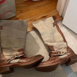 Timberland Brown and Cream Women's Boots